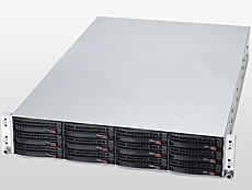 各ノードに3台、合計12台の3.5インチドライブを搭載可能
